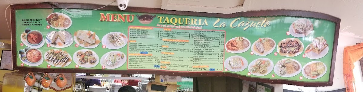 Menu Taqueria La Cazuela-6