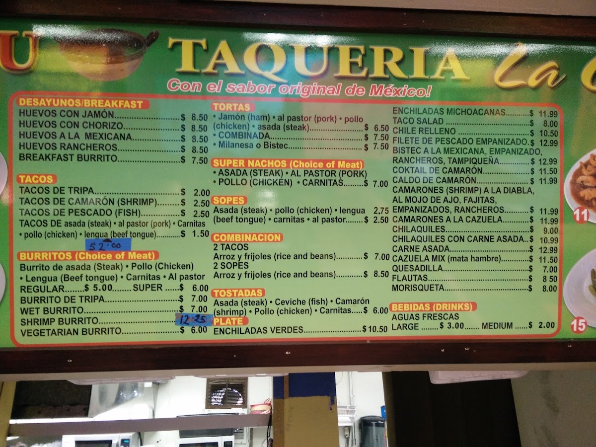 Menu Taqueria La Cazuela-7